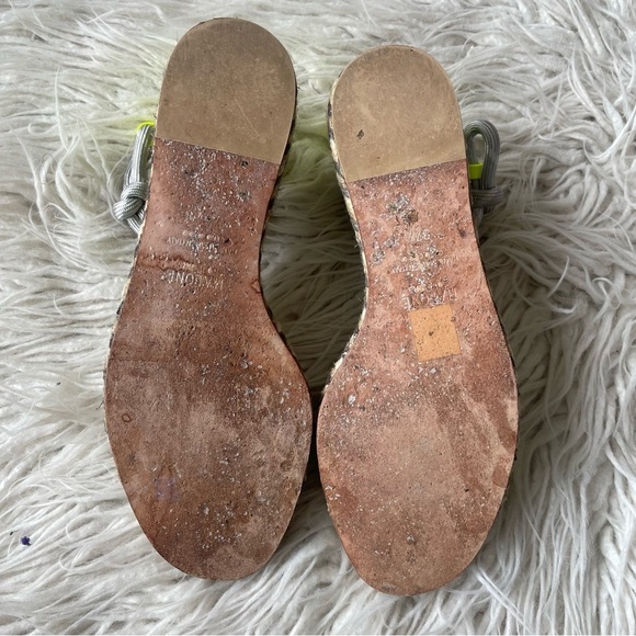 MALONE SOULIERS Simona Rope-Strap Yellow Patent Leather Espadrille Sandals 37.5 - Picture 6 of 9